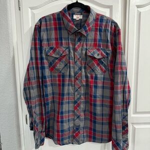 True Religion Western Multi Color Plaid
Long Sleeve Button Up Mens XL